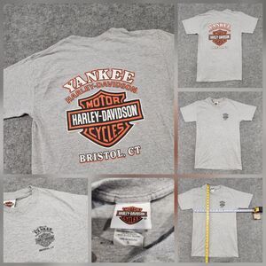 VTG Y2K Harley Davidson Motorcycles Mens Small Yankee Bristol CT Graphic T Shirt